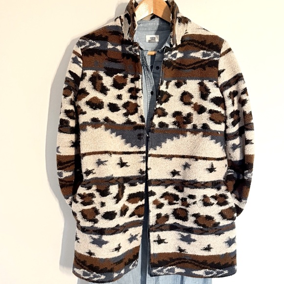 Vilagallo Cream and Brown Teddy Jacket with Cozy Texture - Medium to Large - Picture 8 of 8